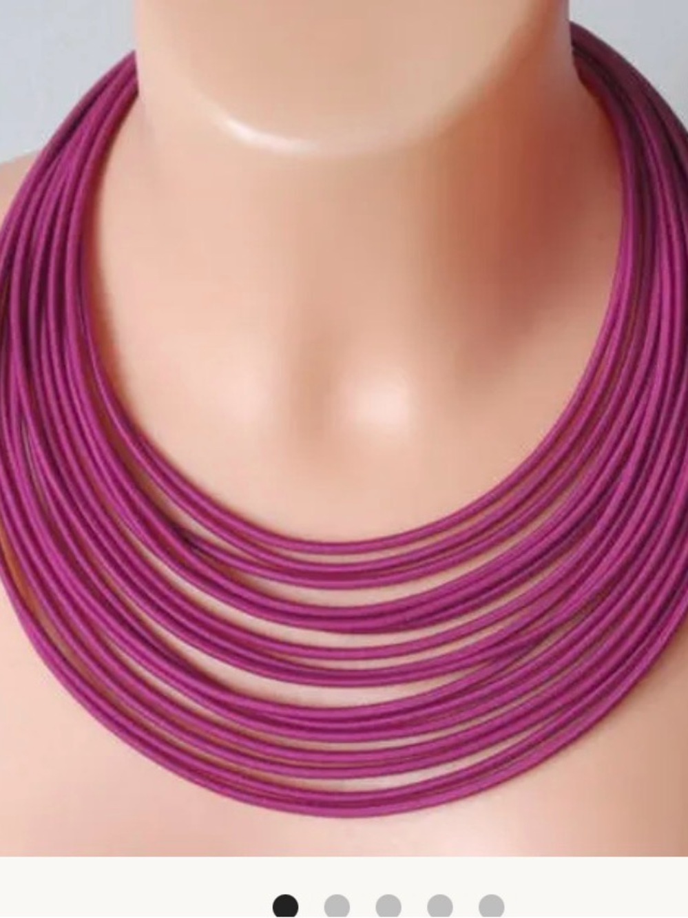 3/$20. Magenta Rope Bib Necklace